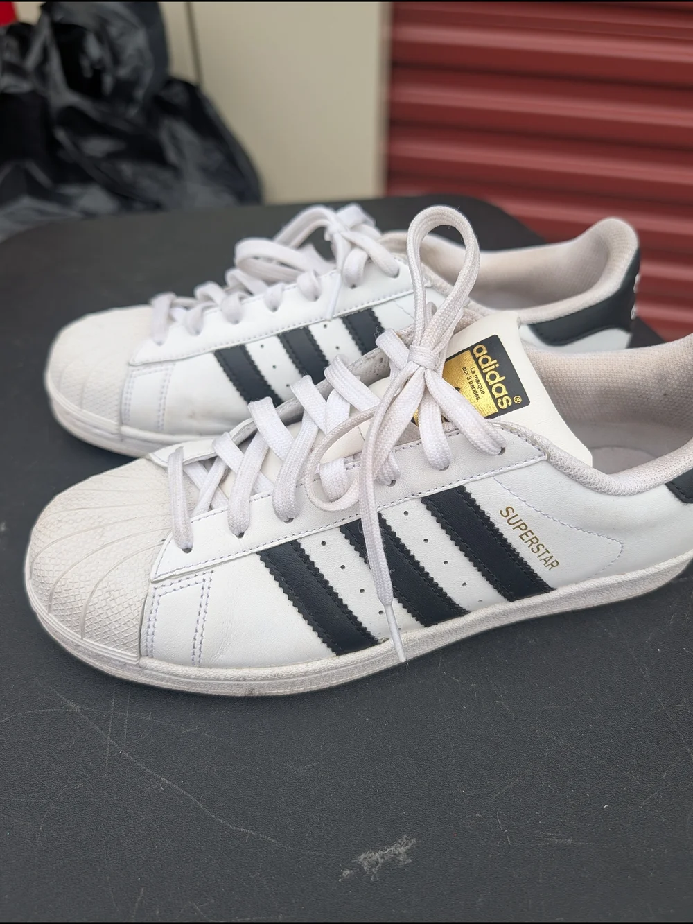 adidas Superstar White & Black Leather Sneakers